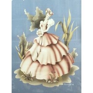 Vintage Victorian Courting Couple 1940s Turner Watercolor Style Lithograph